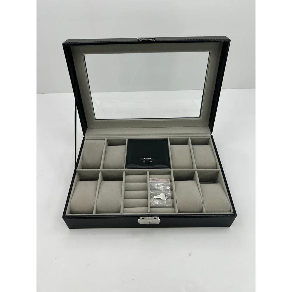 Watch Jewelry Box‎ Organizer Unisex OS Black New